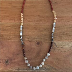 Handcrafted Multicolor Beaded Women's Necklace - Earth Tones